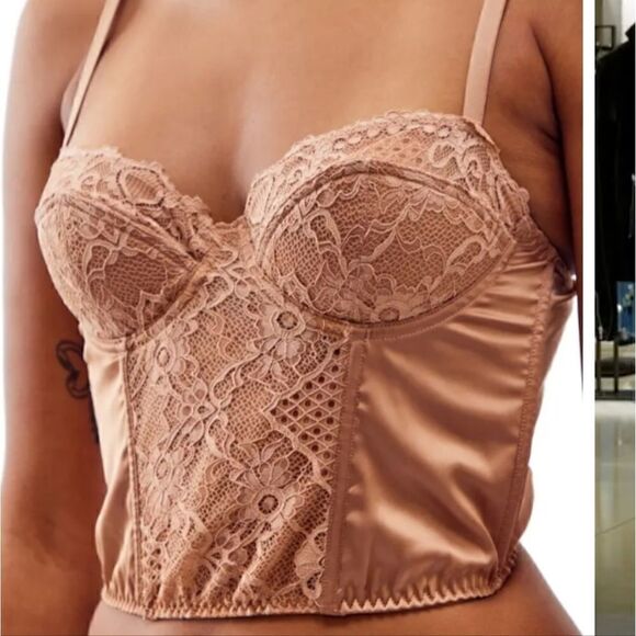NEW Urban Outfitters BDG Lace and Satin Corset Crop Top Sz Small NWOT - Picture 2 of 11